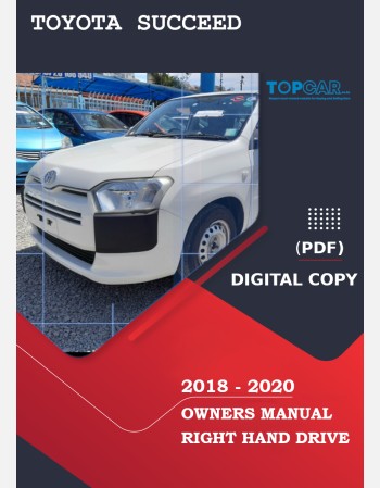 toyota succeed 2018-2020 owners manual in english